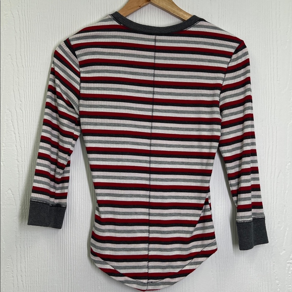 Free People - Good On You Striped Thermal Rose Quarter Sleeve Top Size Small - Picture 10 of 10